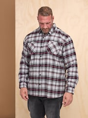 BadRhino Big & Tall Black 100% Cotton Brushed Check Shirt - Image 1 of 4