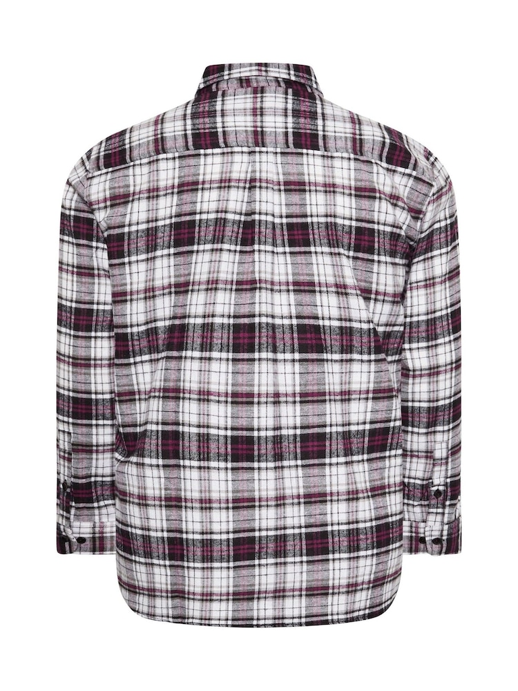 BadRhino Big & Tall Black 100% Cotton Brushed Check Shirt - Image 4 of 4