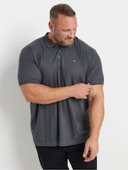 BadRhino Big & Tall Grey 100% Cotton Plain Polo Shirt - Image 1 of 3
