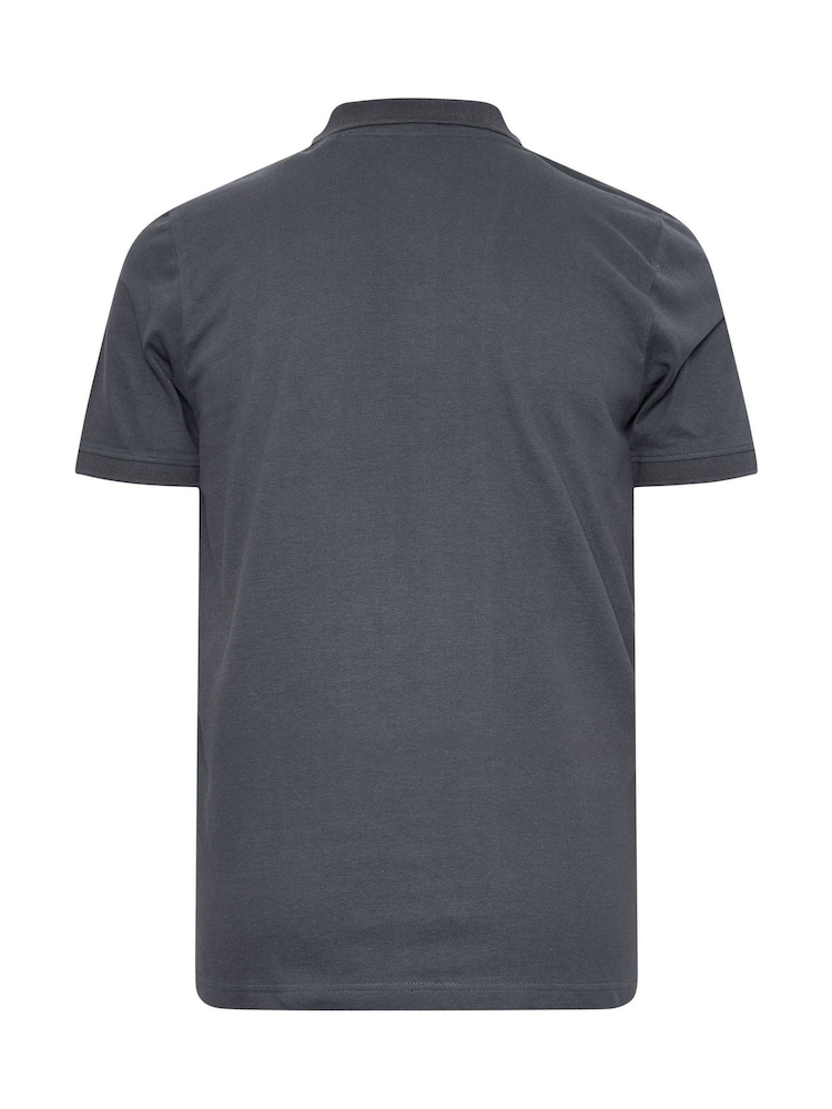 BadRhino Big & Tall Grey 100% Cotton Plain Polo Shirt - Image 3 of 3