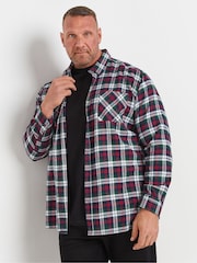 BadRhino Big & Tall Red 100% Cotton Brushed Check Shirt - Image 1 of 3