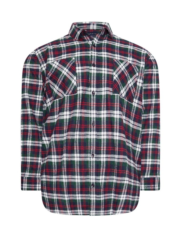 BadRhino Big & Tall Red 100% Cotton Brushed Check Shirt - Image 2 of 3