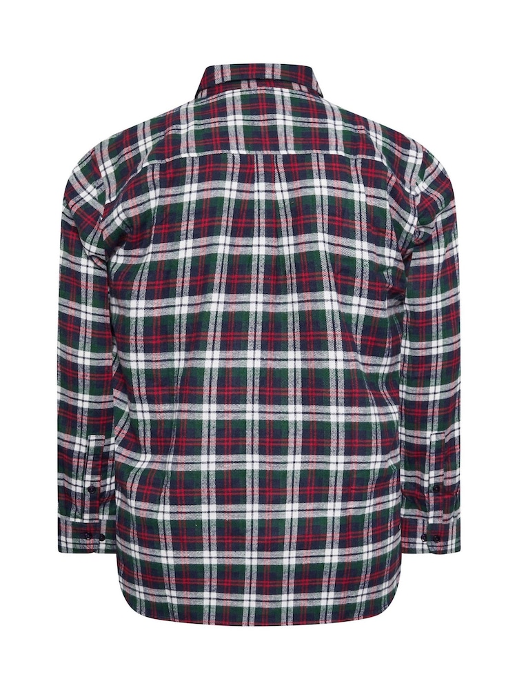 BadRhino Big & Tall Red 100% Cotton Brushed Check Shirt - Image 3 of 3