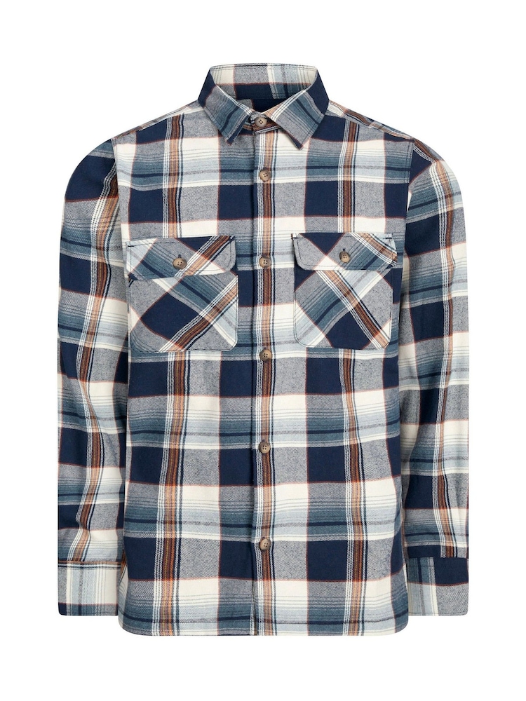 BadRhino Big & Tall Blue Long Sleeve Flannel Overshirt - Image 2 of 2
