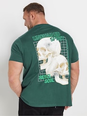 Pack de 2 camisetas de algodón 100 % con diseño de calavera de BadRhino Big & Tall - Imagen 3 de 6