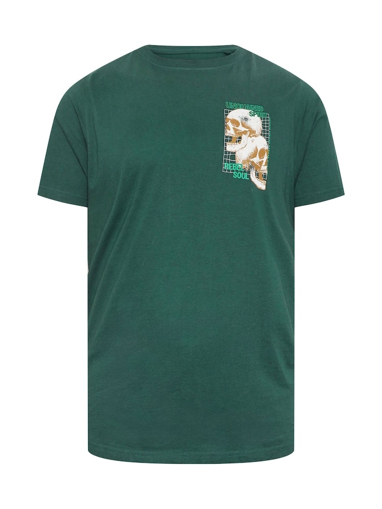 BadRhino Big & Tall – T-Shirts mit Totenkopf-Aufdruck aus 100 % Baumwolle im 2er-Pack - Bild 6 von 6 BadRhino Big & Tall – T-Shirts mit Totenkopf-Aufdruck aus 100 % Baumwolle im 2er-Pack - Bild 6 von 6