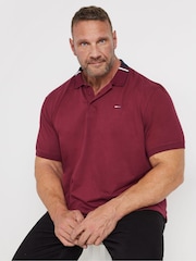 BadRhino Big & Tall Red 100% Cotton Jacquard Polo Shirt - Image 1 of 3