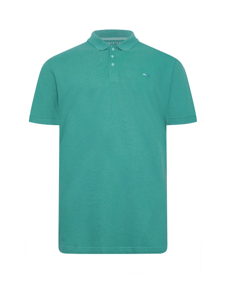 BadRhino Big & Tall Blue 100% Cotton Plain Polo Shirt - Image 2 of 3