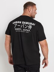 BadRhino Big & Tall Black 100% Cotton Urban Samurai Printed T-Shirts 2 Pack - Image 3 of 6