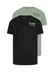 BadRhino Big & Tall Black 100% Cotton Urban Samurai Printed T-Shirts 2 Pack - Image 4 of 6