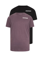 BadRhino Big & Tall Black 100% Cotton T-Shirts 2 Pack - Image 4 of 6