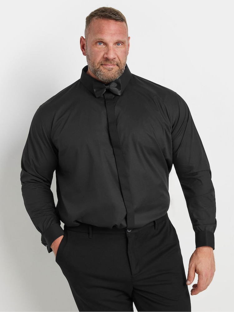 BadRhino Big & Tall Black Dinner Shirt - Image 1 of 4 BadRhino Big & Tall Black Dinner Shirt - Image 1 of 4