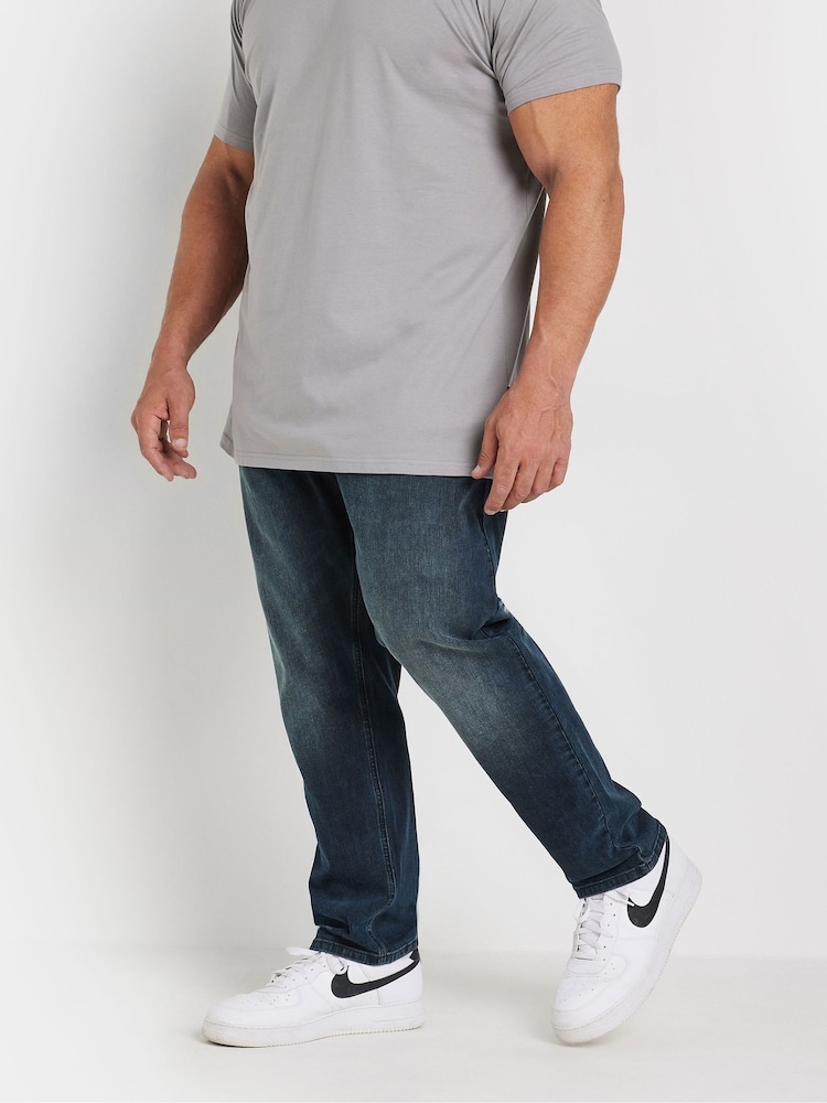 Черный - BadRhino Big & Tall Straight Leg Denim Jeans - Изображение 1 из 4 Черный - BadRhino Big & Tall Straight Leg Denim Jeans - Изображение 1 из 4