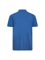 BadRhino Big & Tall Blue 100% Cotton Plain Polo Shirt - Image 3 of 3