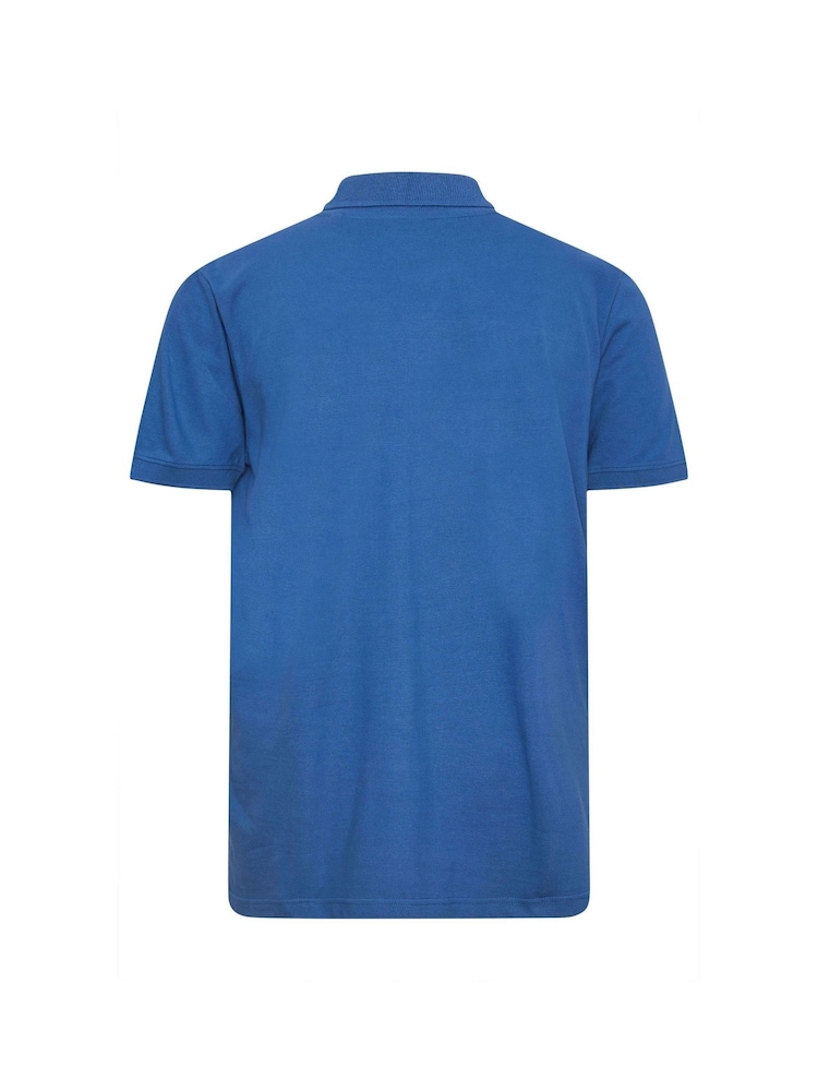 BadRhino Big & Tall Blue 100% Cotton Plain Polo Shirt - Image 3 of 3
