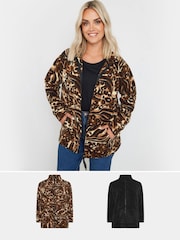 Yours Curve Brown Fleeces 2 Pack - Image 1 of 7