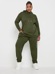 Yours Curve Green Ribbed Hoodie - Image 2 of 5
