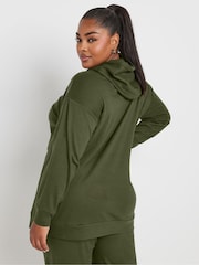 Yours Curve Green Ribbed Hoodie - Image 3 of 5