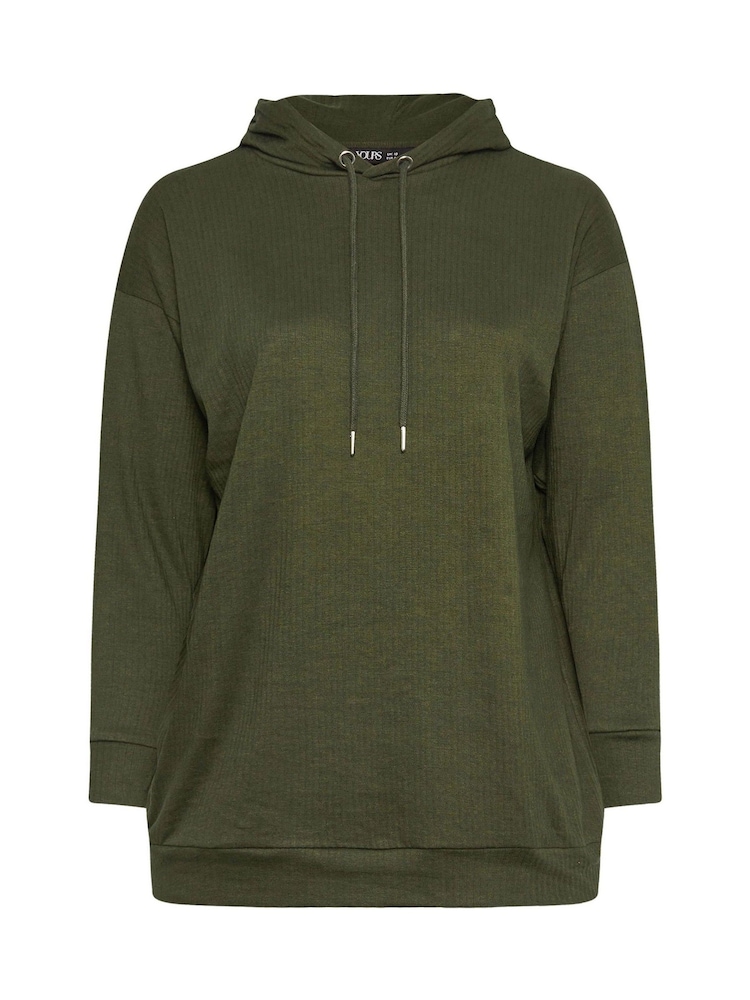Grün - Yours Curve Gerippter Hoodie - Bild 5 von 5 Grün - Yours Curve Gerippter Hoodie - Bild 5 von 5