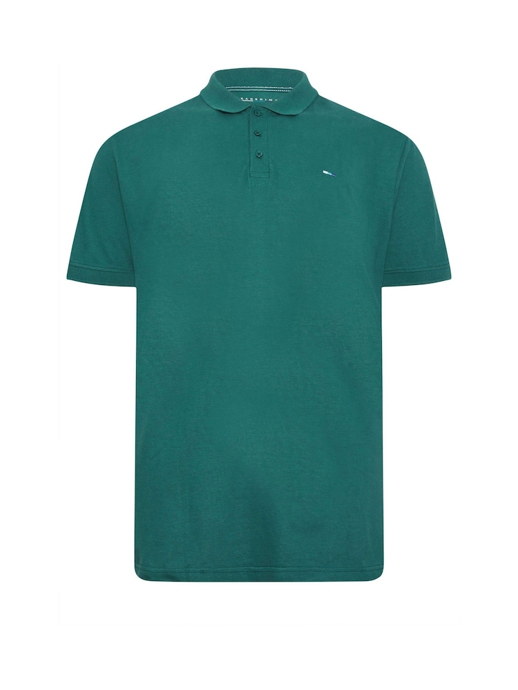 BadRhino Big & Tall Green 100% Cotton Plain Polo Shirt - Image 2 of 3