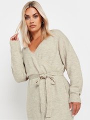 Yours Curve Natural Wrap Jumper Dress - Image 2 of 5