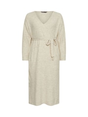 Yours Curve Natural Wrap Jumper Dress - Image 5 of 5