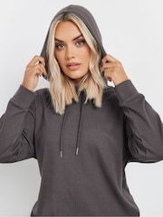 رمادي - Yours Curve Ribbed Hoodie - صورة 4 من 5