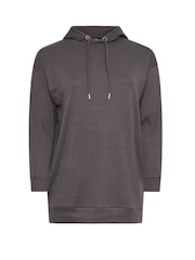 رمادي - Yours Curve Ribbed Hoodie - صورة 5 من 5