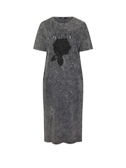 Yours Curve Grey 100% Cotton True Forever Throw On Dress - Image 5 of 5
