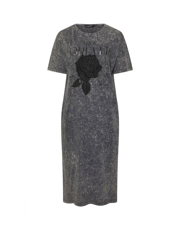 Yours Curve Grey 100% Cotton True Forever Throw On Dress - Image 5 of 5