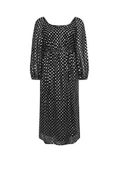 Yours Curve Black/Silver Spot Chiffon Foil Maxi Dress - Image 4 of 5