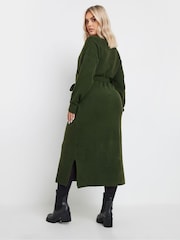 Yours Curve Green Wrap Jumper Dress - Image 3 of 5