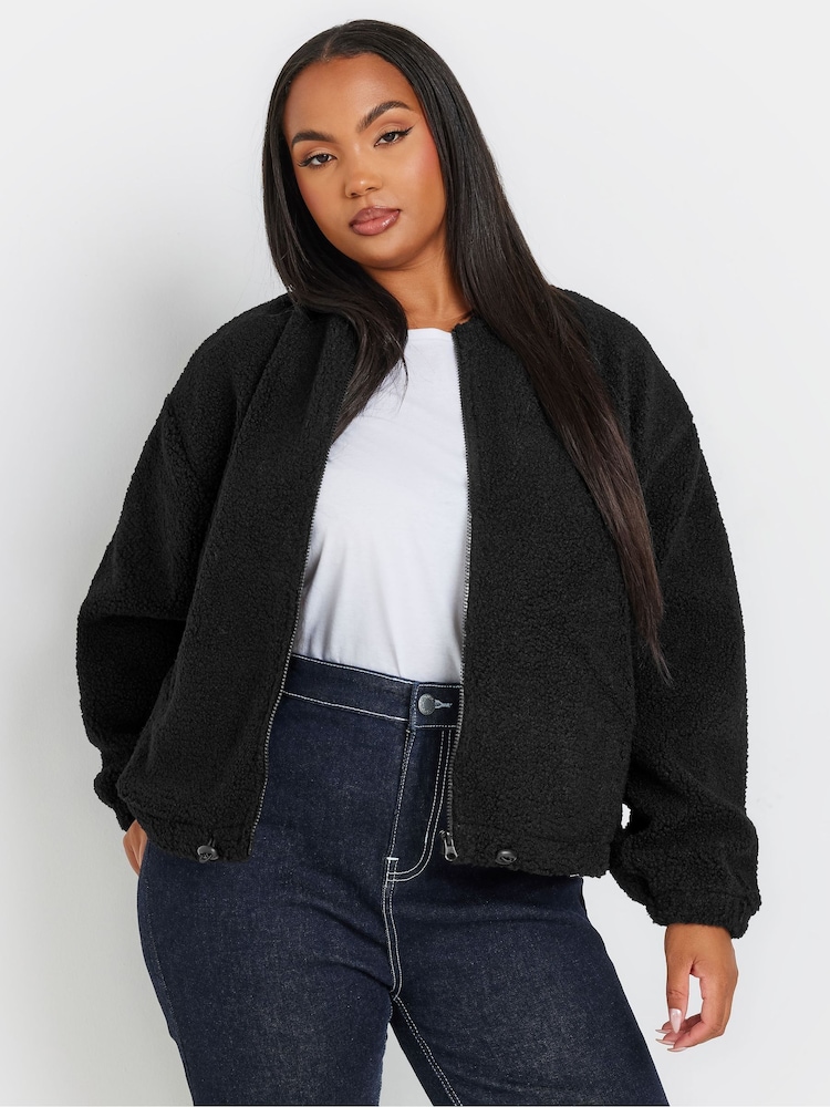 Negro - Chaqueta bomber de borreguillo de Yours Curve Limited - Imagen 1 de 5 Negro - Chaqueta bomber de borreguillo de Yours Curve Limited - Imagen 1 de 5