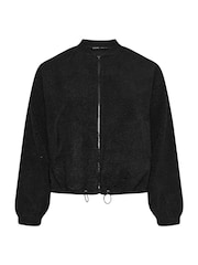 Yours Curve Black Limited Borg Bomber Jacket - Image 5 of 5
