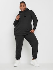 Yours Curve Black Ribbed Hoodie - Image 2 of 5