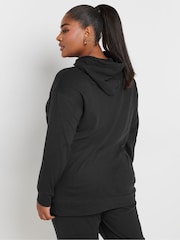 Yours Curve Black Ribbed Hoodie - Image 3 of 5