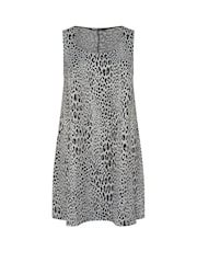 Yours Curve Grey A-Line Leopard Print Pinafore Dress - Image 5 of 5