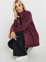Yours Curve Red Zip Through Fleece - Image 4 of 5