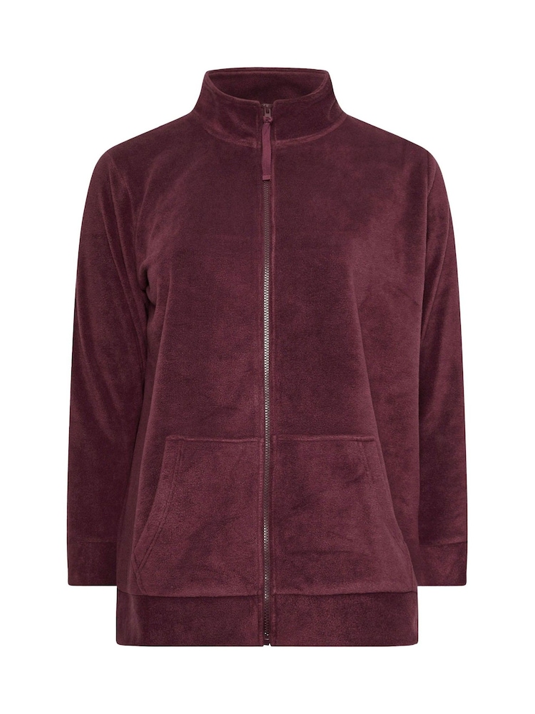 Yours Curve Red Zip Through Fleece - Image 5 of 5