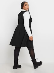 Yours Curve Black Crew Neck Double Bow Pinafore Dress - Image 4 of 5