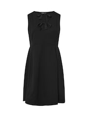 Yours Curve Black Crew Neck Double Bow Pinafore Dress - Image 5 of 5