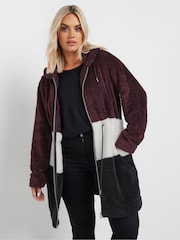 Yours Curve Black Colour Block Jacket - Image 1 of 5