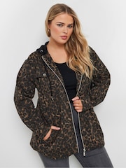 Yours Curve Brown Hooded Shacket - Image 2 of 6