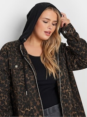 Yours Curve Brown Hooded Shacket - Image 5 of 6
