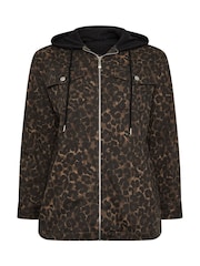 Yours Curve Brown Hooded Shacket - Image 6 of 6