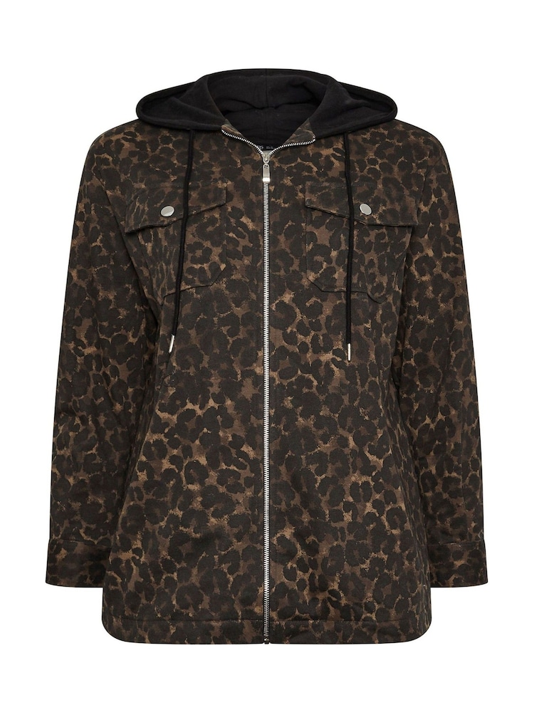 Yours Curve Brown Hooded Shacket - Image 6 of 6