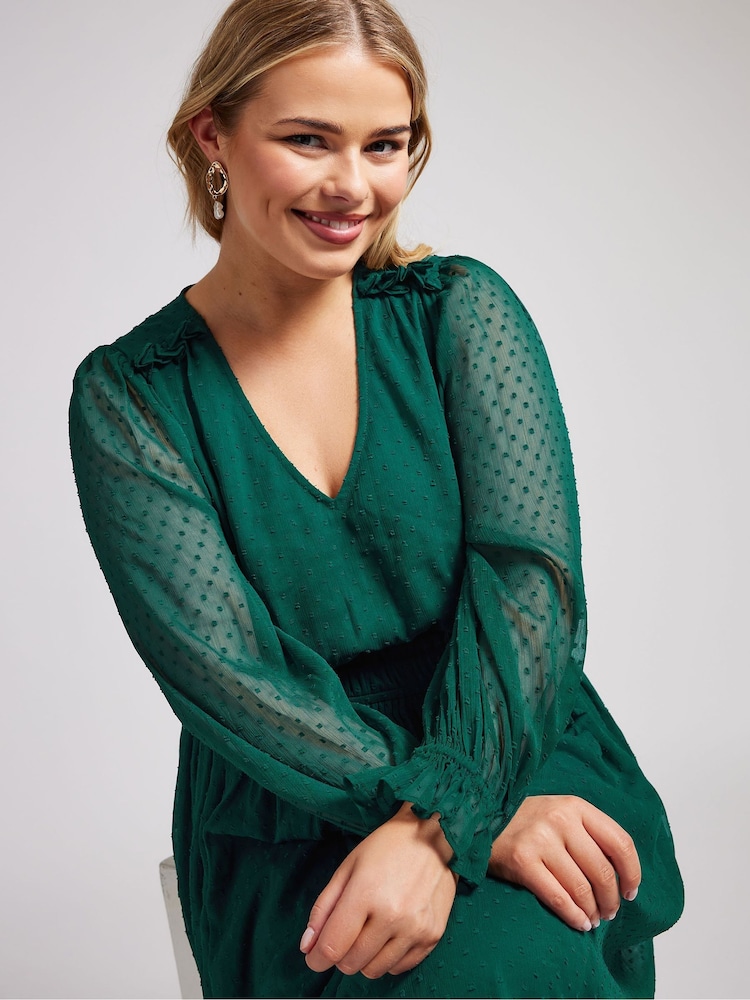 green dobby dress Buy Yours Curve Green London Dobby Shirred Waist Dress from Next USA