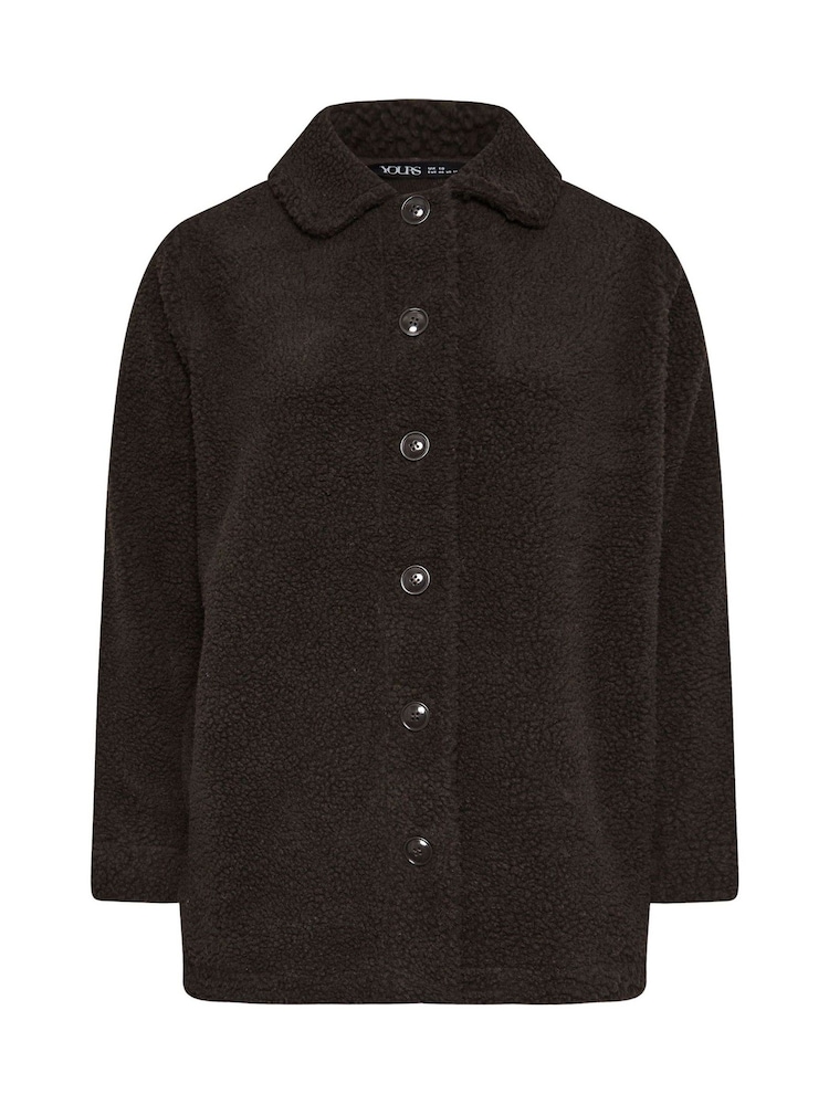 Braun - Yours Curve Borg Teddy-Fleecejacke - Bild 5 von 5 Braun - Yours Curve Borg Teddy-Fleecejacke - Bild 5 von 5