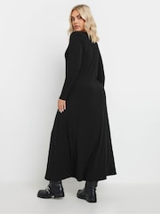 Yours Curve Black Scuba Square Neck Pinafore Dress - Image 3 of 5