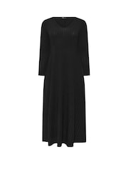 Yours Curve Black Scuba Square Neck Pinafore Dress - Image 5 of 5